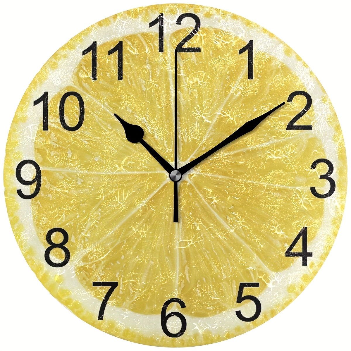 Reloj de madera divertido de piña, reloj de pared grande, jardín de frutas,  15 pulgadas, silencioso, sin tictac, funciona con pilas, reloj de pared