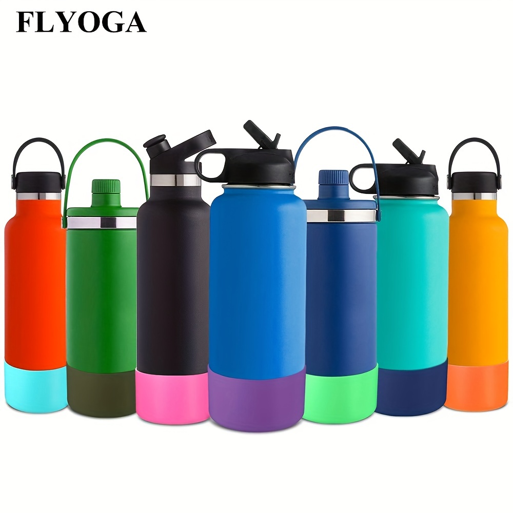 Protective Silicone Sleeve Boot 12oz 21oz 24oz Wide Mouth Water Bottle for  Hydro Flask,Simple Modern and More, Flask Rubber Boot, Compatible with  20-40oz Stanley Tumbler(Flowers transparent) 12-24OZ Flowers transparent