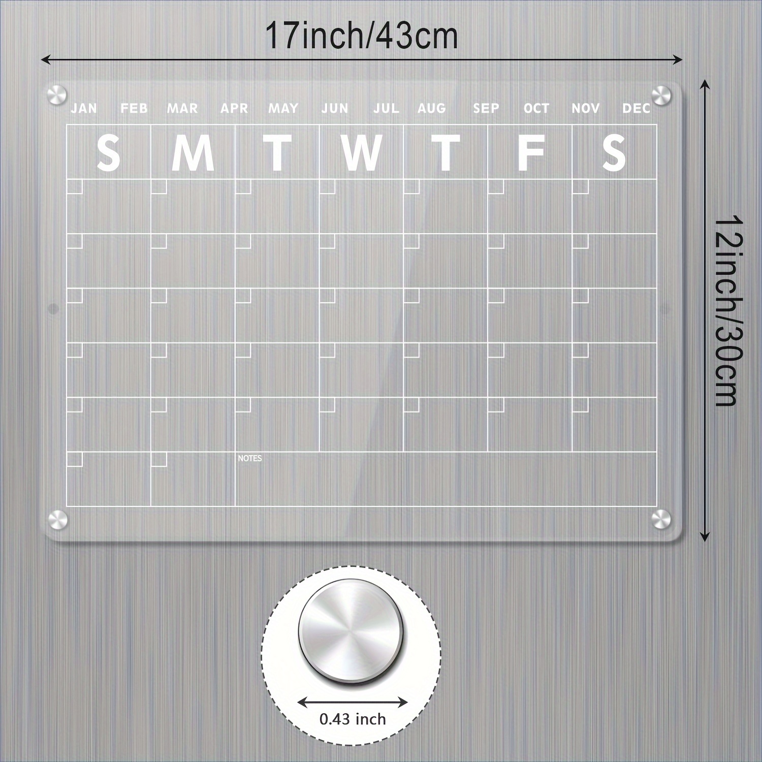 Acrylic Magnetic Dry Erase Board Calendar For Fridge Clear - Temu