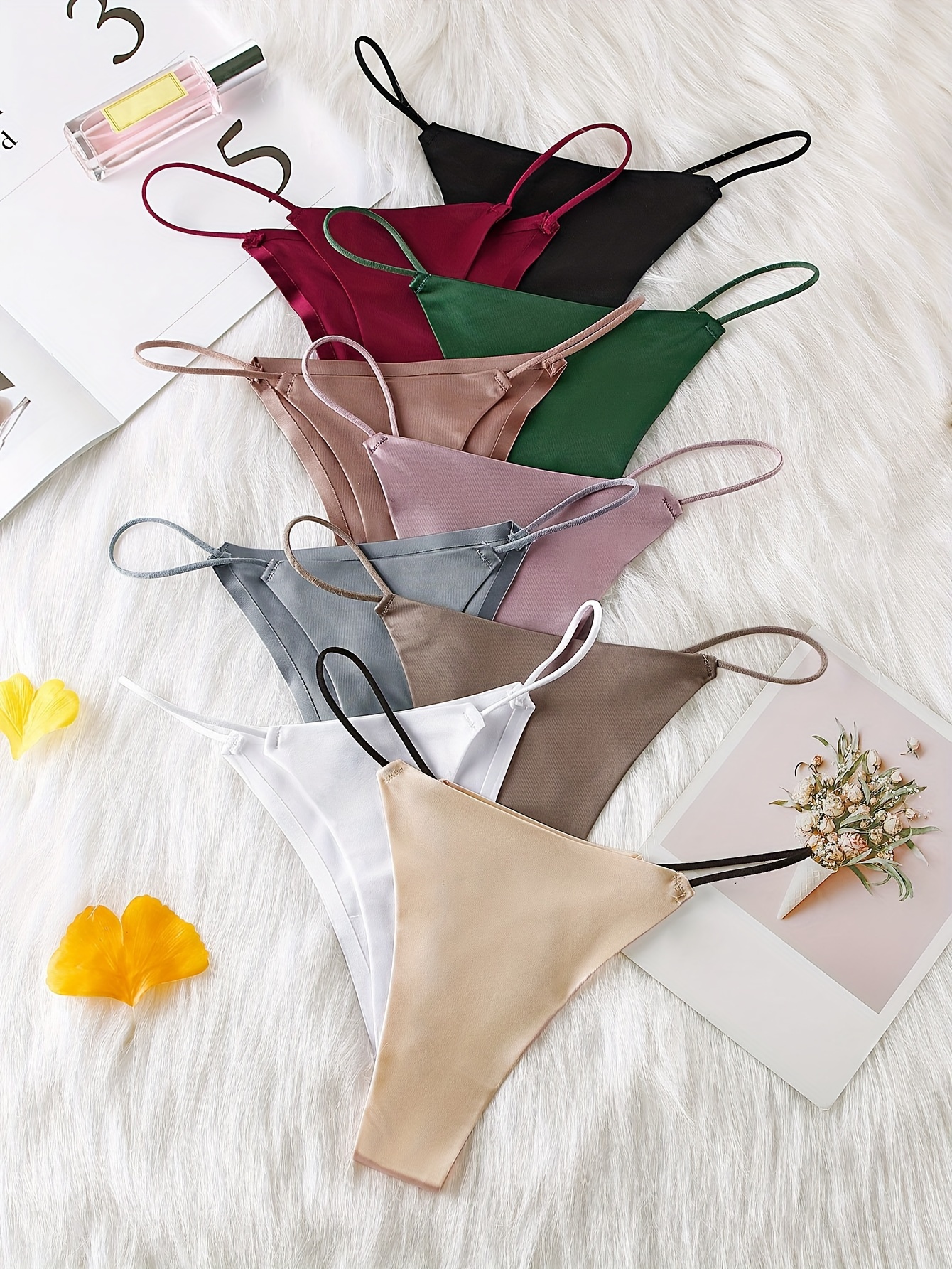 Women's Underwear V-strings Thong Set Letter Tape Rhinestone Panties