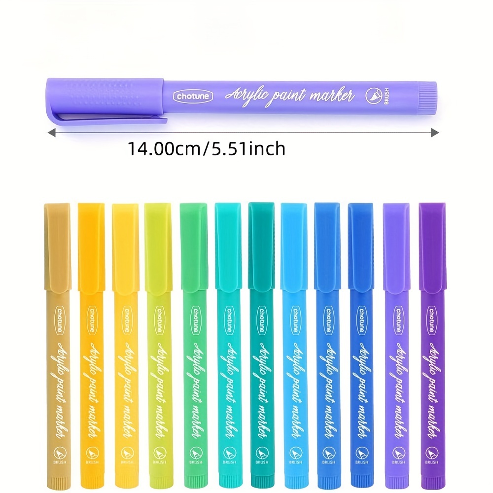 12 Colors Chotune Acrylic Marker Pen Set Acrylic Paint - Temu