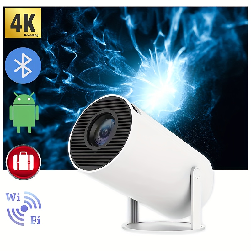 HY300 Mini Projector 4K Android 11.01080P 720 P 200ANSI Portable Wireless  Home Outdoor Cinema 180° Projection Angle Adjustable
