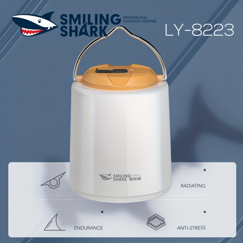 Smiling Shark Rechargeable Hanging Camping Lamp: - Temu