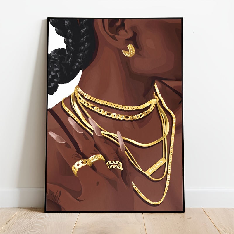 Canvas Poster Modern Art Black Female Art Print Black Girl - Temu