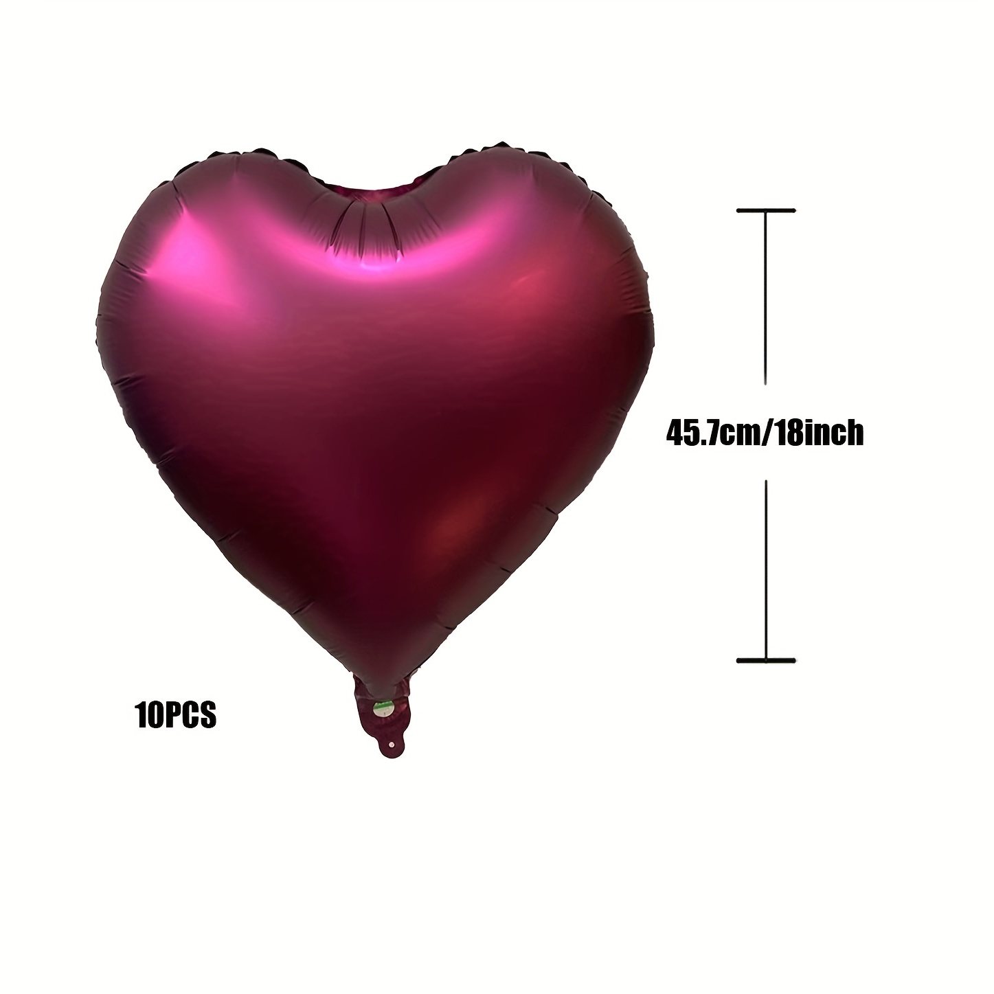 10 Globos De Corazón De Color Borgoña (18 Pulgadas), Globos De Helio Mylar  Con Forma De Corazón De Vino Rojo Granate, Globos De Decoración Para El Día