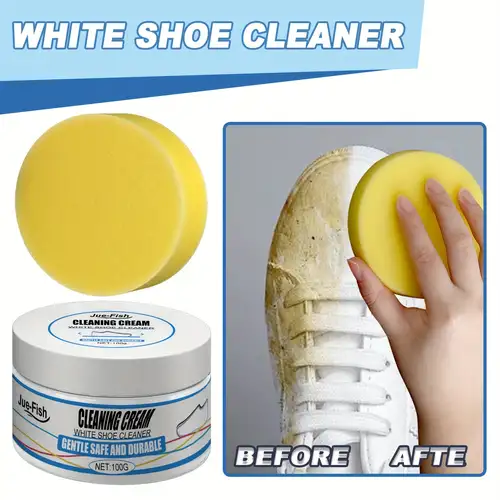 2022 Crème nettoyante pour chaussures blanches, crème nettoyante  blanchissante pour chaussures, nettoyage des taches, recoloration et  polissage des