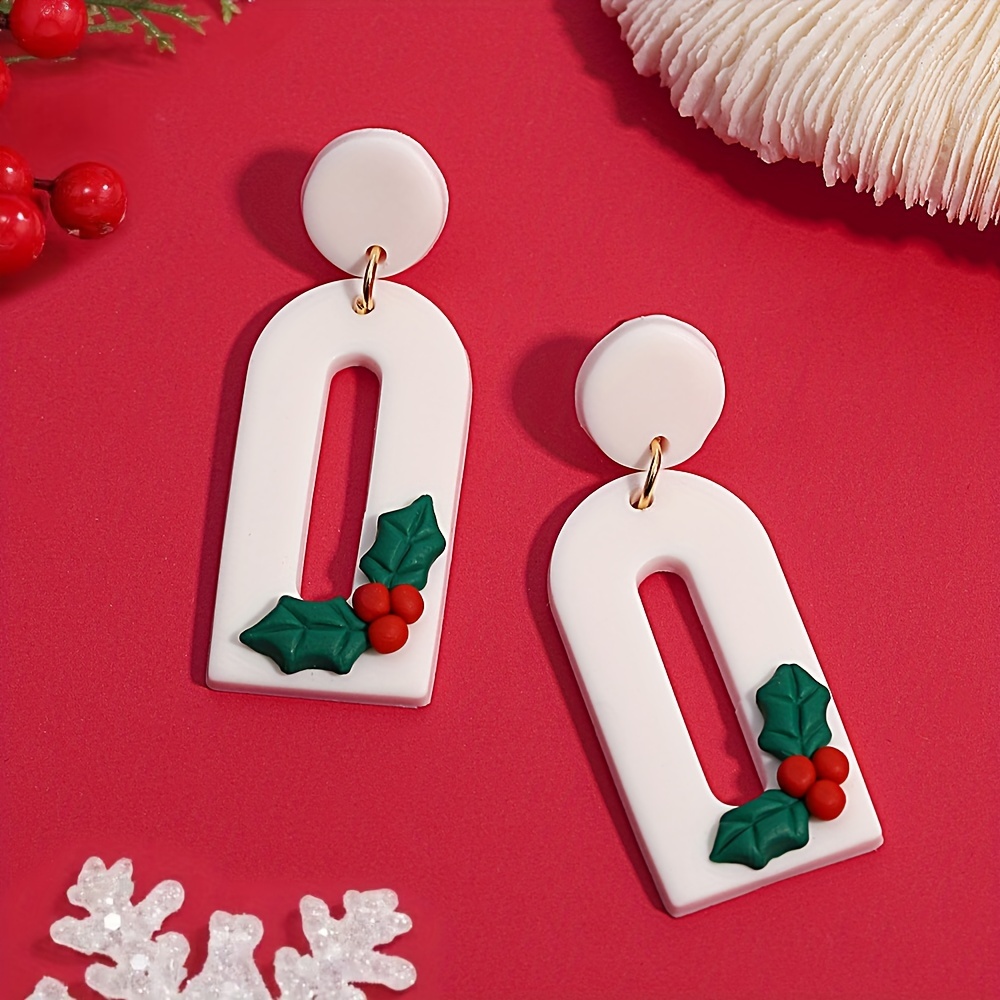 Handmade Christmas Ear Jewelry Snowman Elk Christmas Tree - Temu