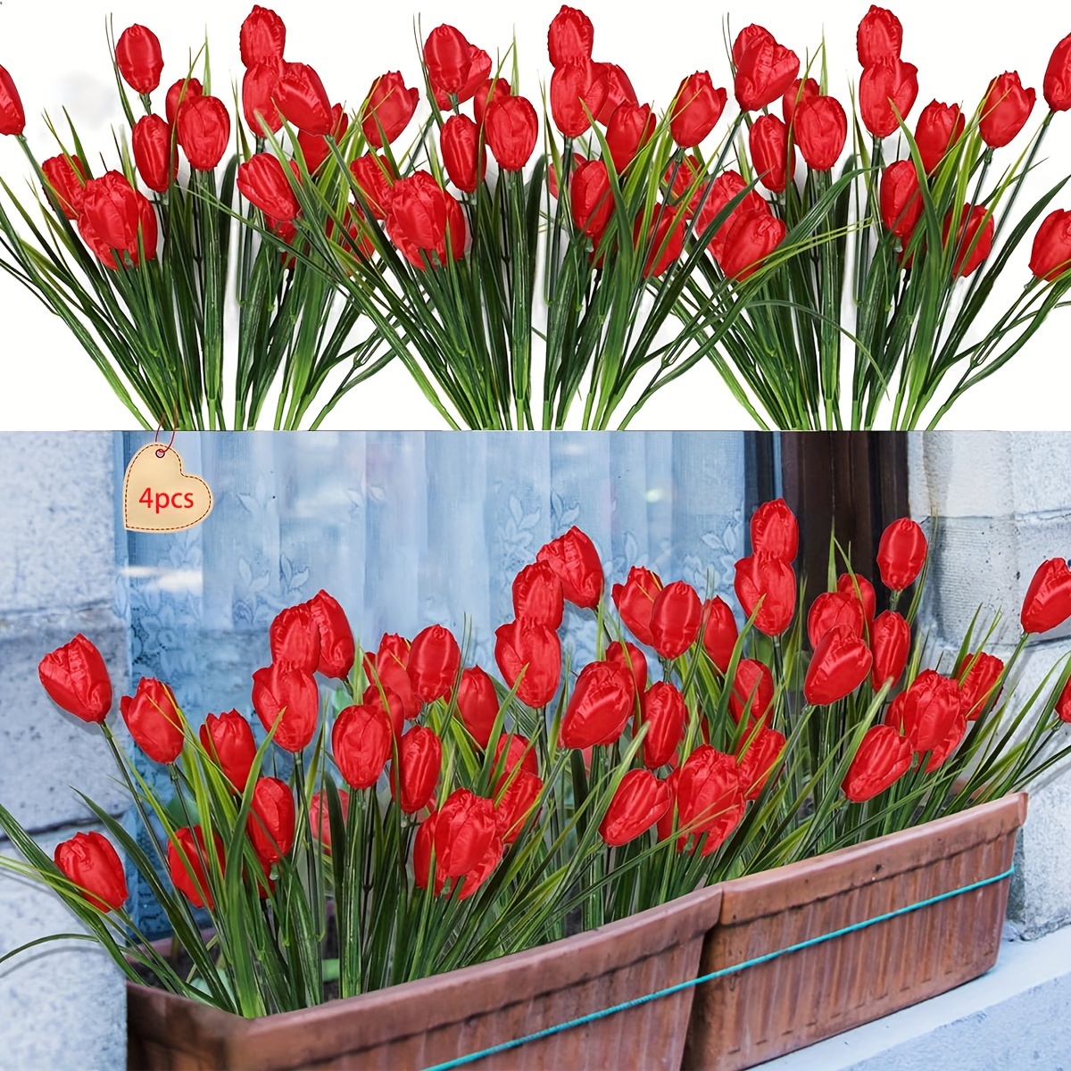Buy Artificial Tulips 12pcs Outdoor Fake Tulips Flowers Real Feel Flowers  Greenery Plants for Home Windowbox Porch Garden Farmhouse Barn  Deocr(Purple) Online at Low Prices in India 