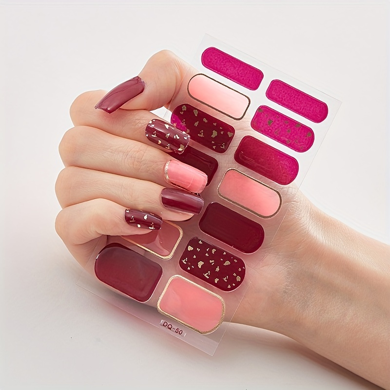 Bronze Nail Polish Stickers Self Adhesive Decal Strips Manicure Kit