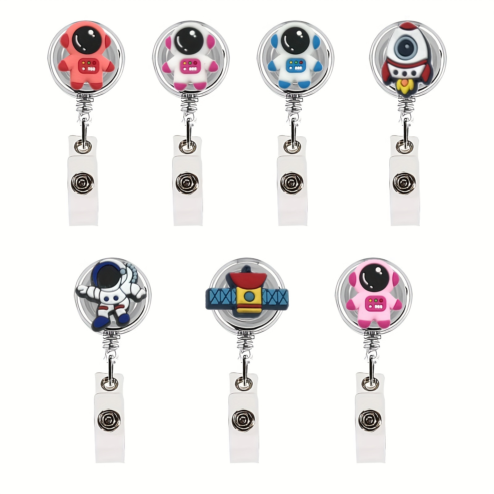 8pcs 80s Themed Retractable Nurse Badge Reel - Cute Cartoon Badge Holder  With Rotatable Clip, Suitable For Office, Doctors, Teachers, Students