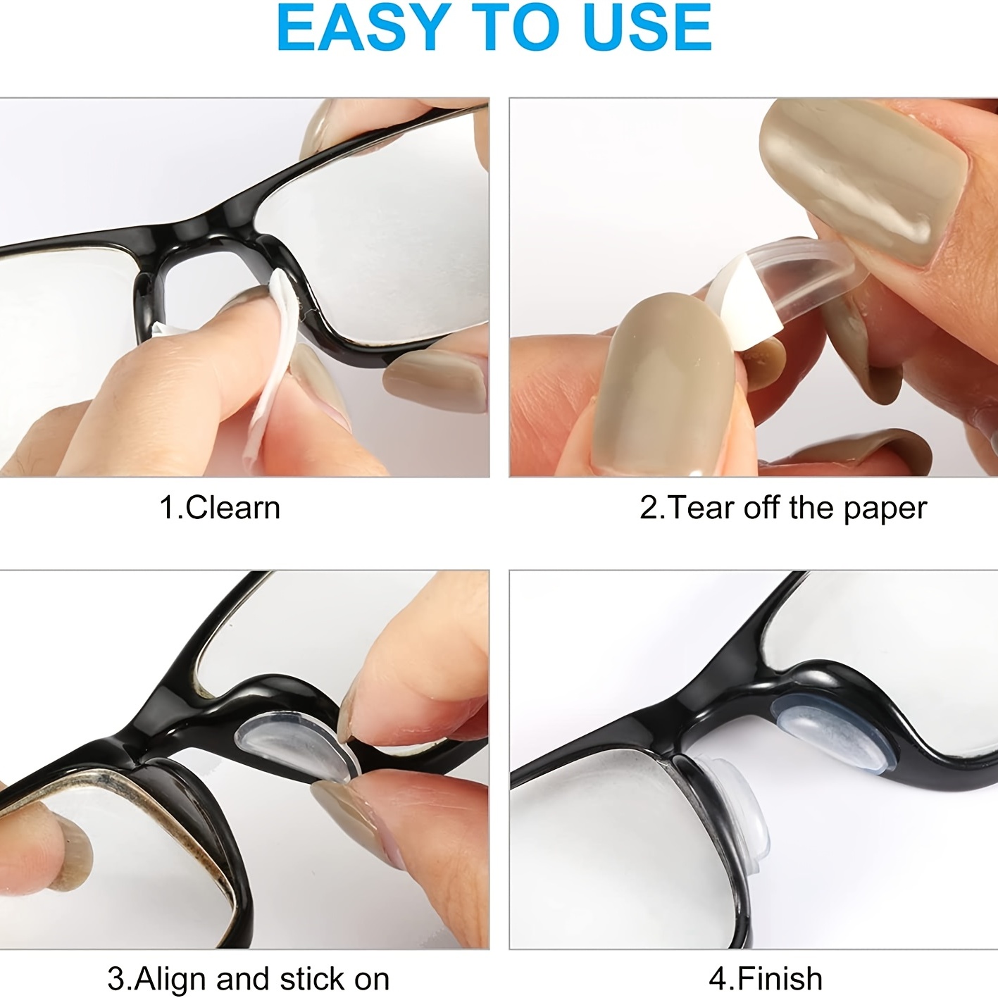 10 Pairs Eyeglasses Nose Pads Glasses Adhesive Silicone Anti-Slip