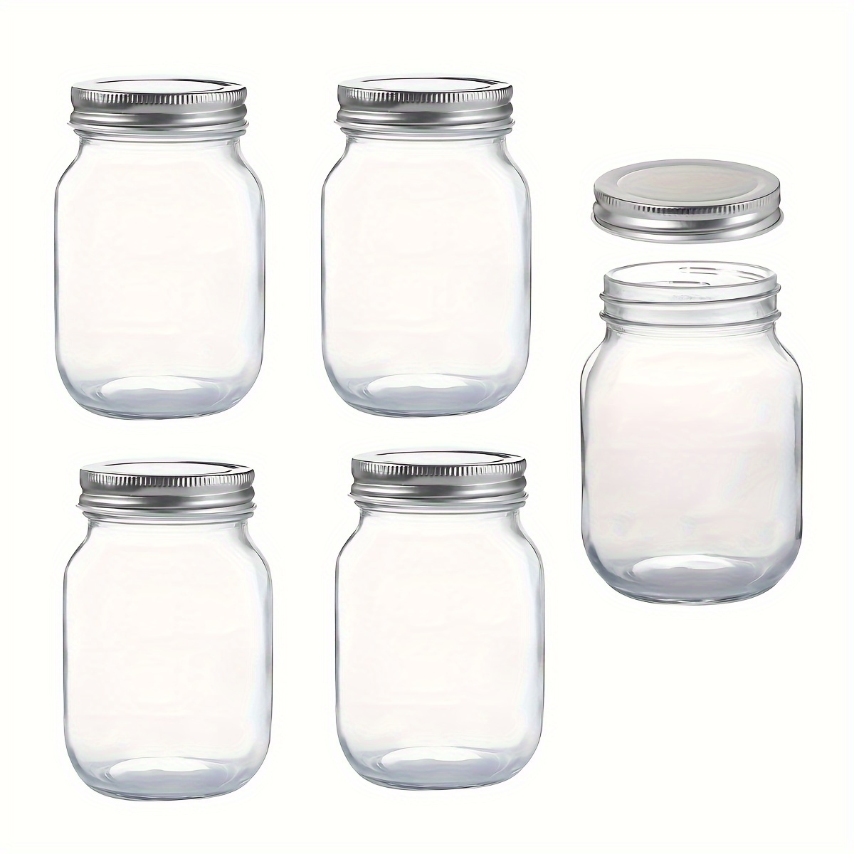 Seasoning Jar, Condiment Jars With Sticker And Marker Pen, Glass Storage  Jars, Honey Jars, Glass Sealed Jars, Glass Canning Bottles, Divided Lid Jars  For Jam, Honey, Wedding Gifts, Kitchen Stuff - Temu