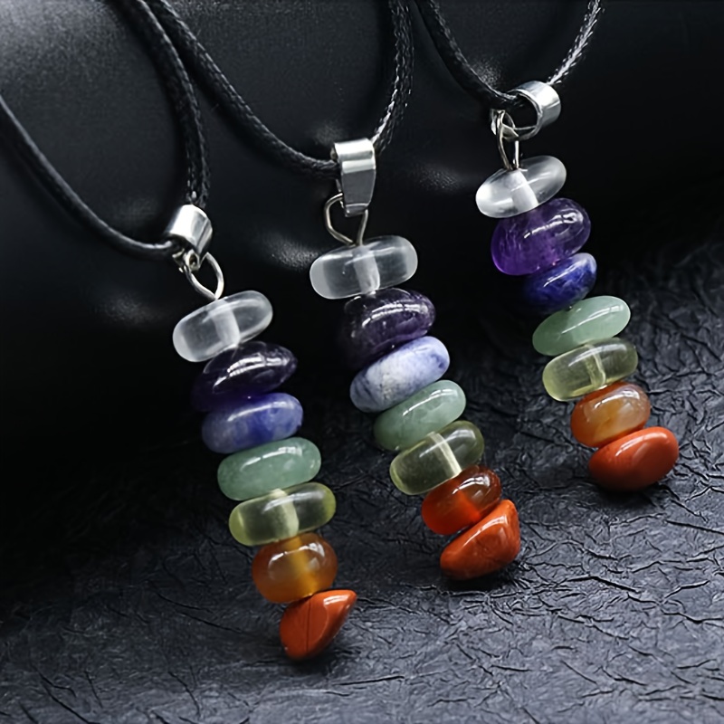 Chakra HEALING Necklace, 7 Chakra Necklace, Yoga Jewelry, 7 Stones Pendant,  Multicolor Stones Necklace, 7 Chakra Pendant, Rainbow Necklace