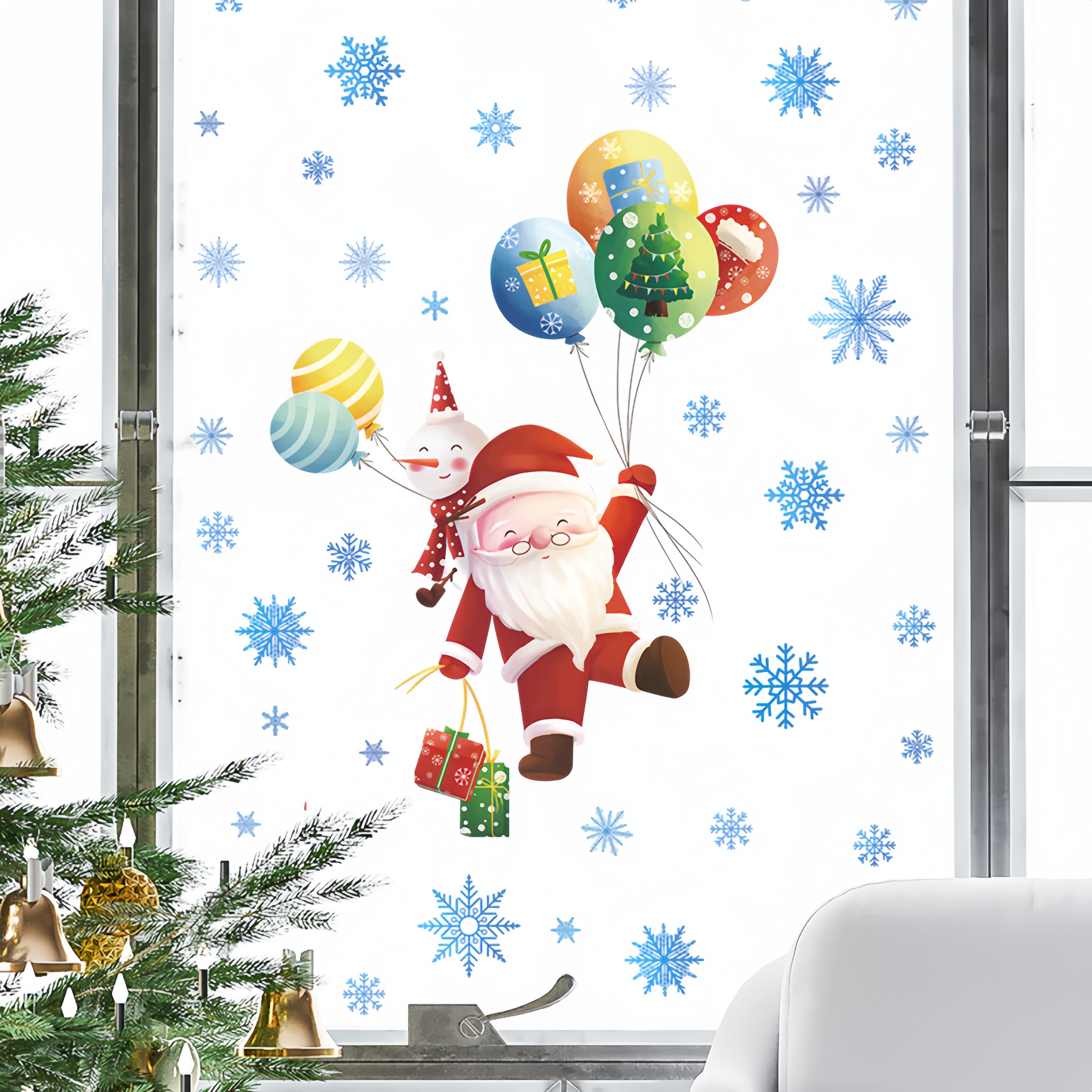 1pc Babbo Natale Vetrofanie Adesivi Finestre Decalcomanie - Temu Switzerland