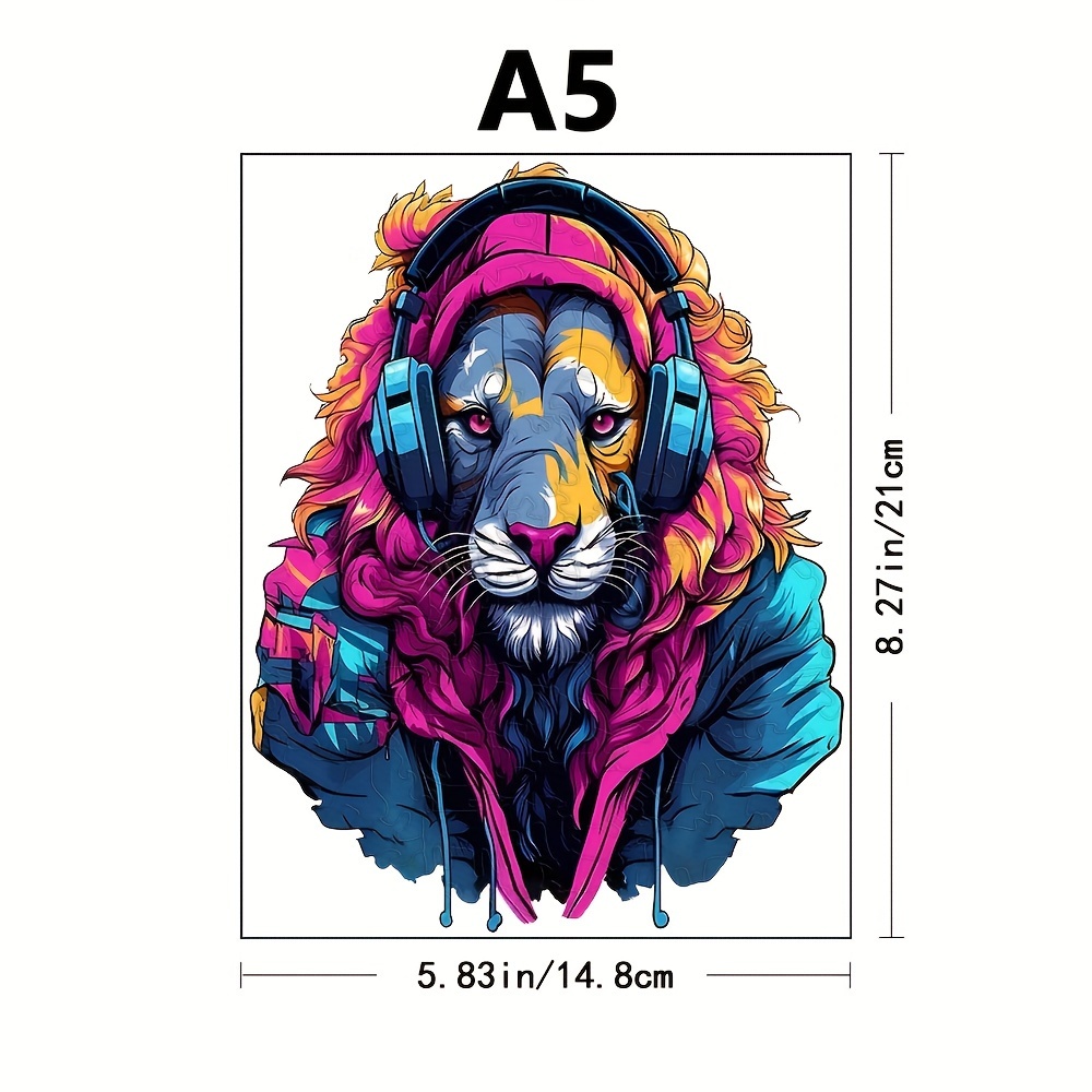 Colorful Lion Wooden Puzzle Magic Toy