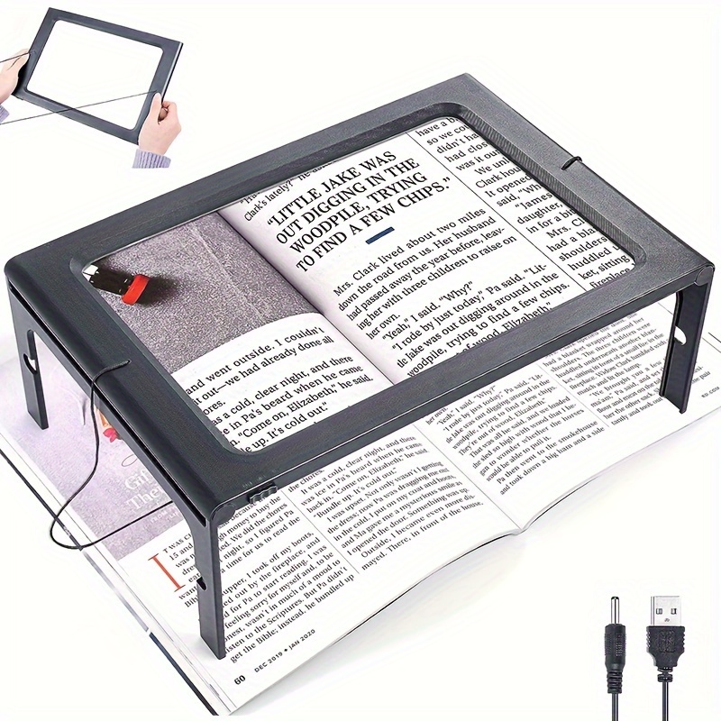 2.5X Lighted Full Page Magnifier with Flexible Neck Floor Stand