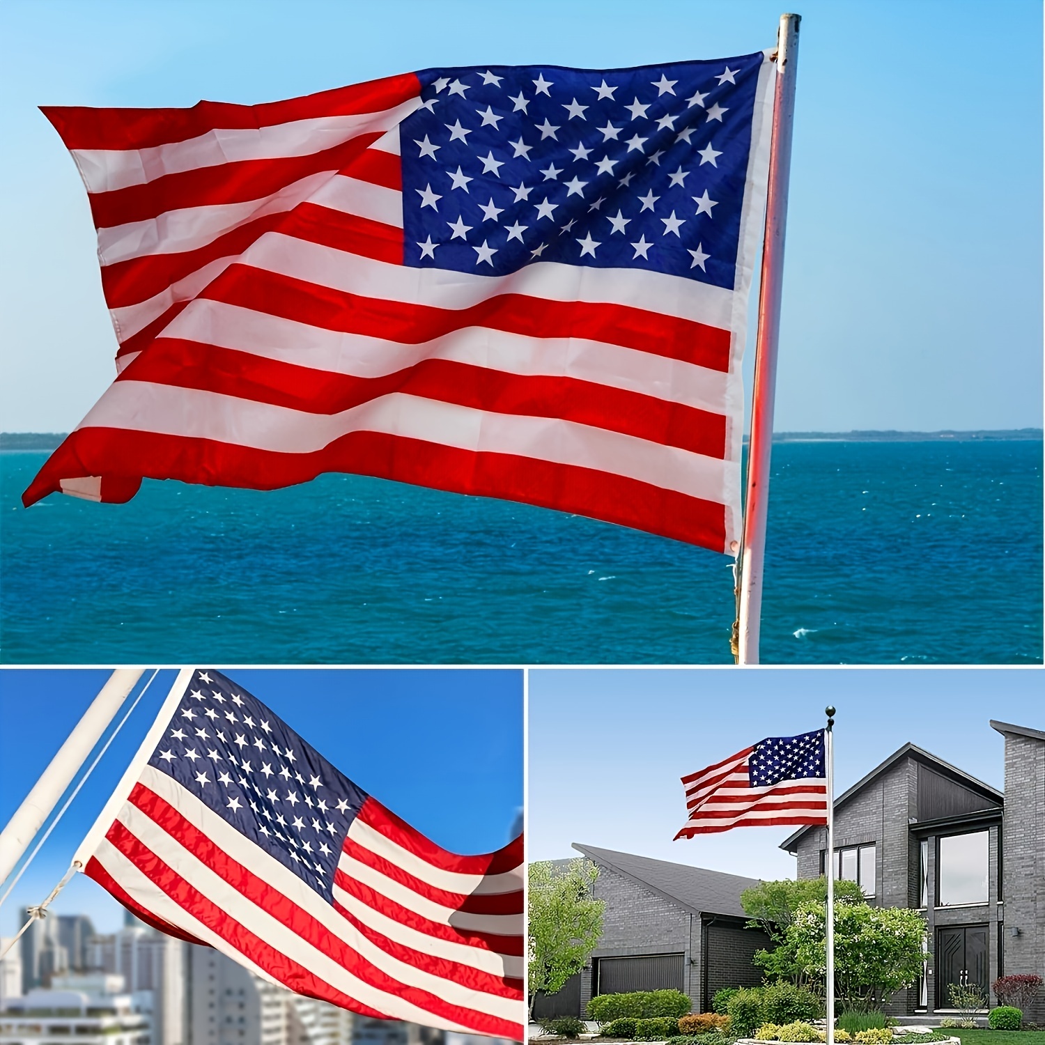 3x5Ft 90×150CM Embroidered American America Flag Premium Nylon