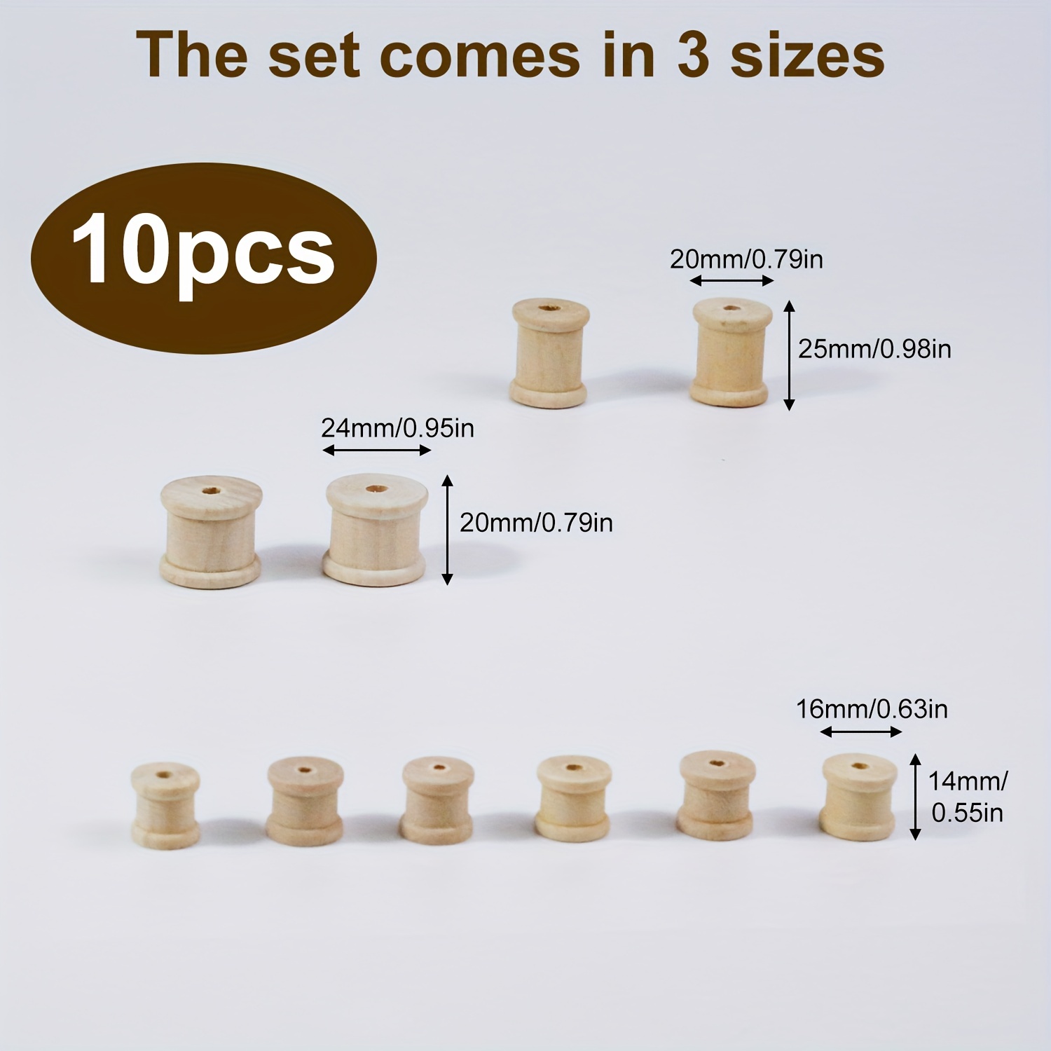 5/10Pcs Wooden Bobbins Spools Reels Vintage Style Organizer For Sewing  Ribbons Twine Wood Crafts Tools Thread Wire Tools