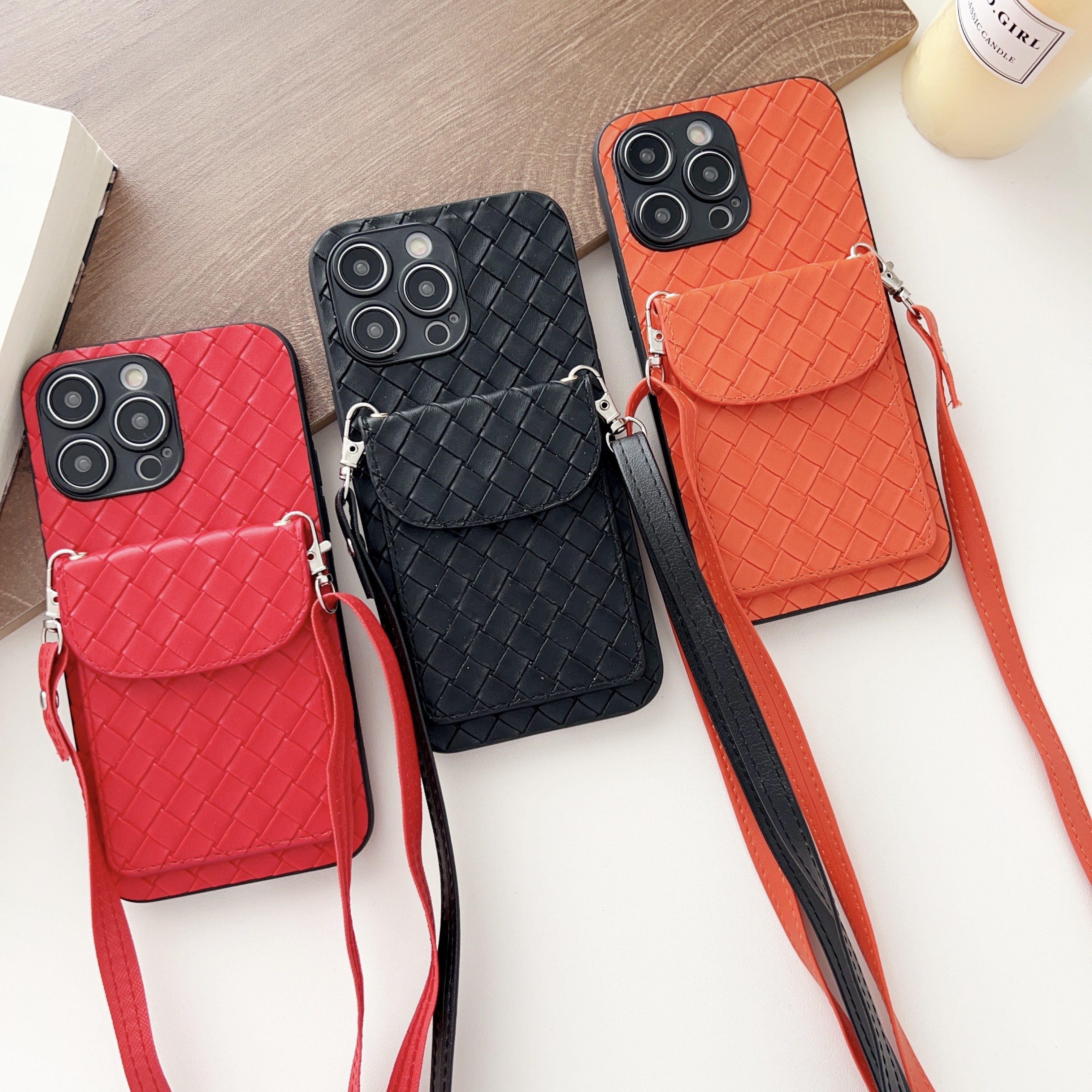 Fashion Girls Leather Strap Handbag Phone Case For iPhone 14 Plus 11 12 13  Pro Max Soft Cover Cute Color Plaid Shockproof Cases - AliExpress