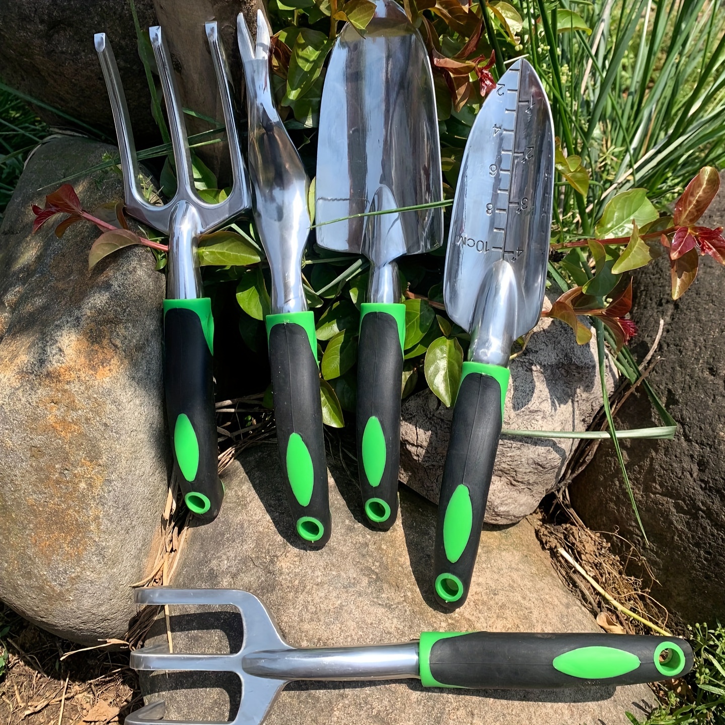 Juego de herramientas de jardín, juego de herramientas de jardinería de  acero inoxidable resistente, con agarre antideslizante, bolsa de