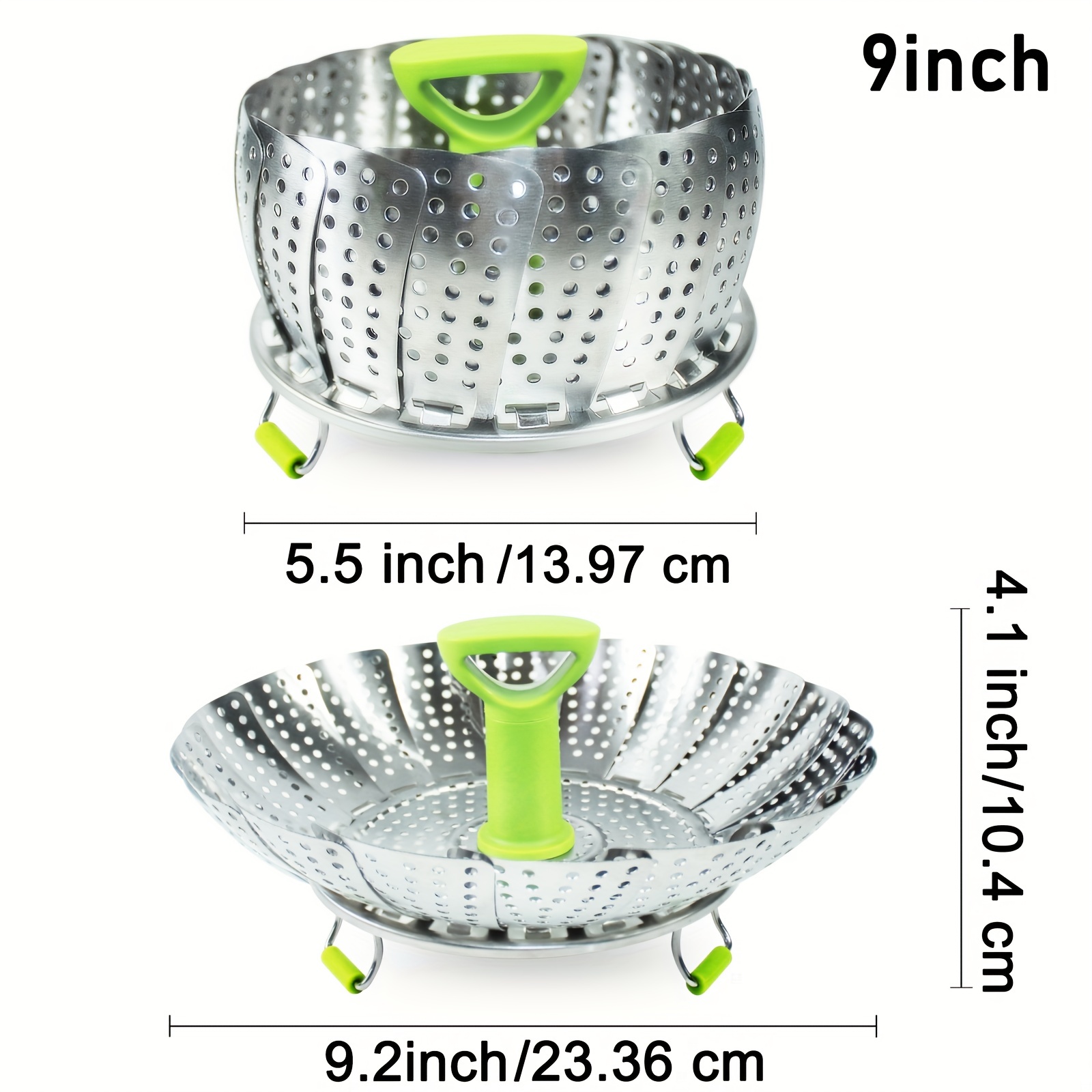 Vegetable Steamer Basket, Stainless Steel Folding Steamer Basket Insert for  Veggie Fish Seafood Cooking, Expandable to Fit Various Size Pot (5.1 to