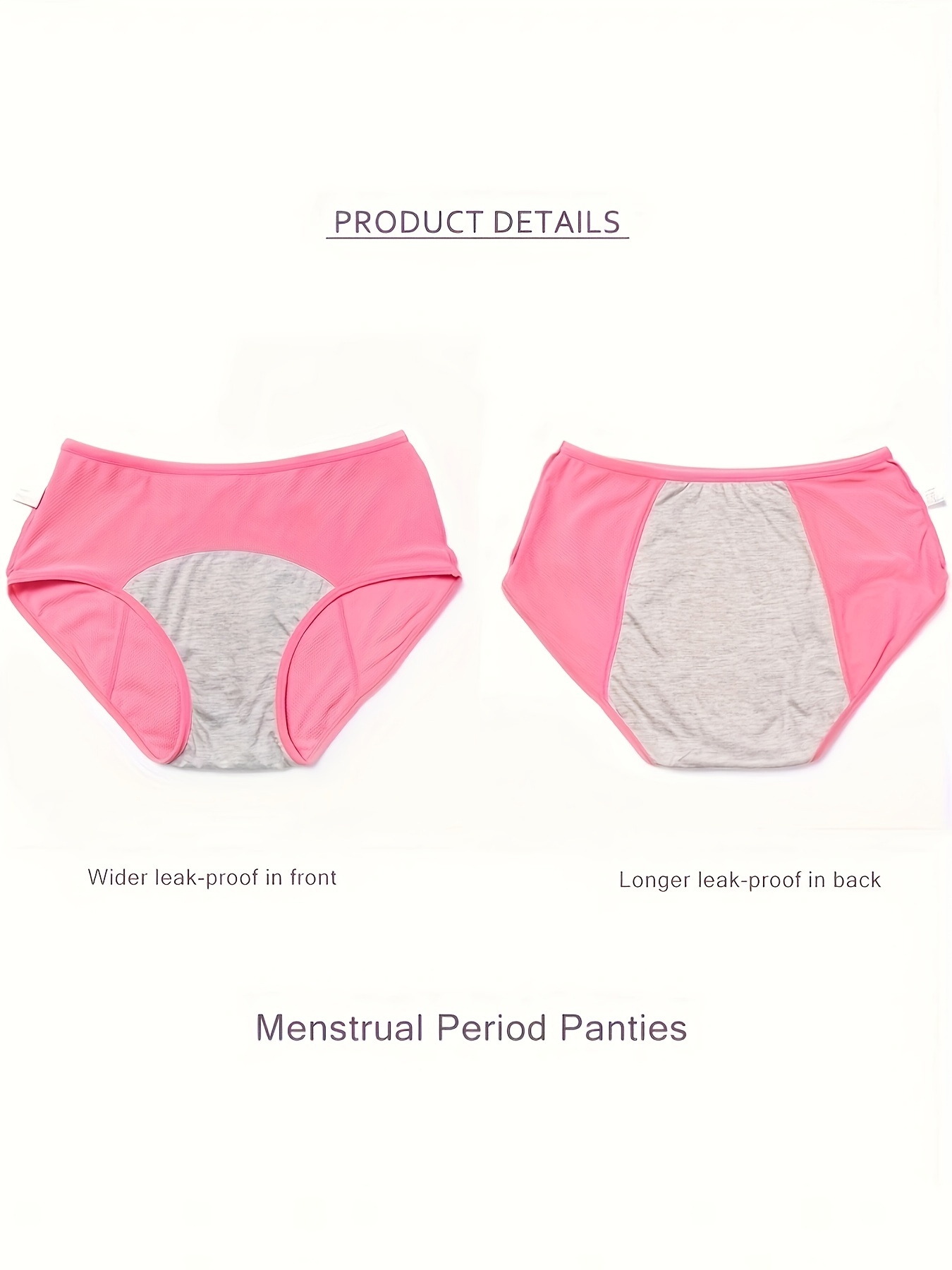 2 Pack Leak Proof Menstrual Panties Women Period Underwear Plus Size Sexy  Briefs