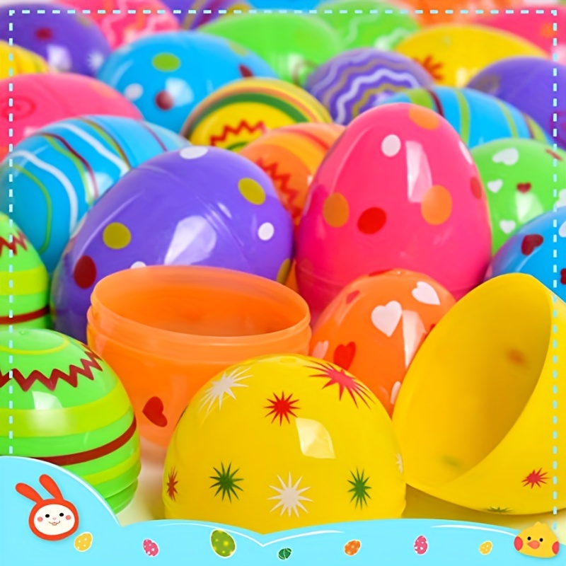 12 PZ/SET Uova di Pasqua riempibili a colori casuali incernierate,  assortimento di uova di Pasqua in plastica colorata e brillante vuote,  bomboniere