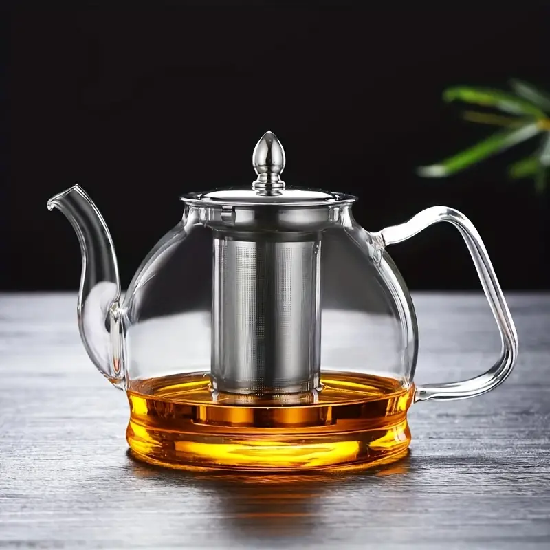 Glass Teapot With Tea Infuser, Heat Resistant Thickened Glass Tea Kettle  With Stainless Steel Tea Strainer, Blooming And Loose Leaf Tea Maker, Kung  Fu Tea Set, Perfect For Home Office Restaurant Family