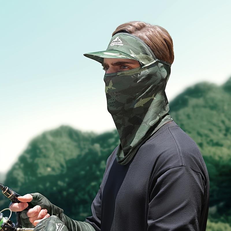 Summer Camouflage Sunscreen Face Mask Soft Cap Breathable