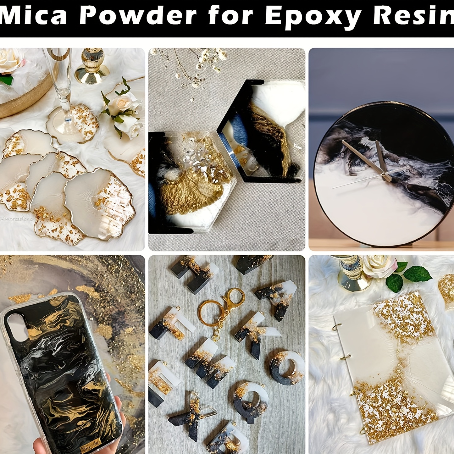  HTVRONT Gold Mica Powder for Epoxy Resin - 1.76 oz/50g Mica  Pigment Powder, Natural Mica Powder for Soap Making, Resin, Candle Making,  Bath Bomb, Non-Toxic Pigment Powder