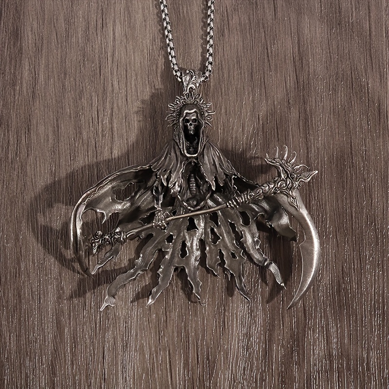 Retro Skull Pendant Necklace for Men, Unique Gift