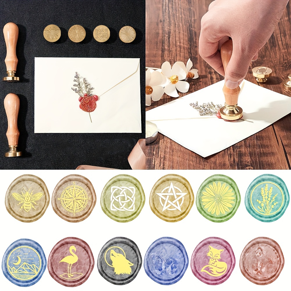 Fire Lacquer Seal Wax Seal Stamp Kit, Sealing Brass Stamper Gift