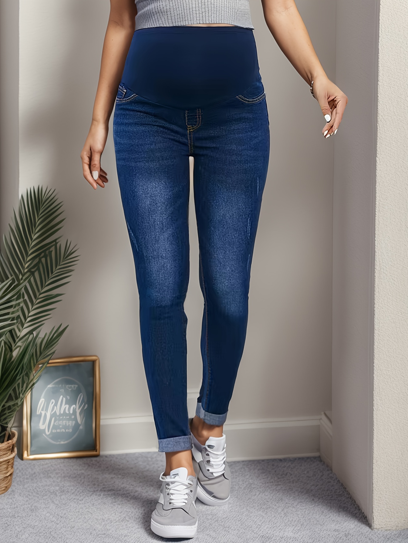 Women's Maternity Solid Leggings Fashion Casual Slim Fit - Temu