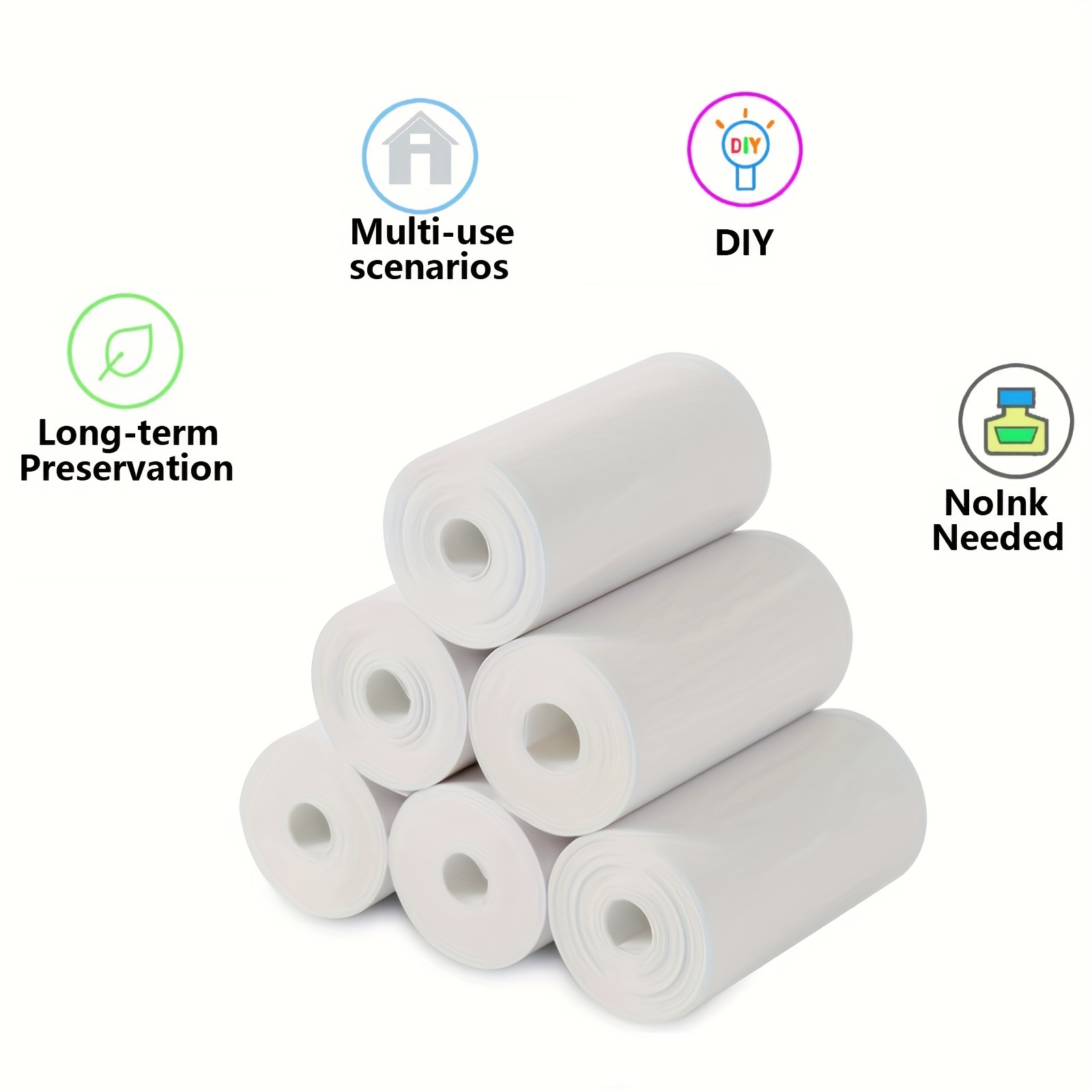 4 Rolls Of Thermal Paper 2.2 X 1.57 Instant Camera Supply Printer Paper  Printing Camera Supplies Cheap Printer Thermal Paper (white)
