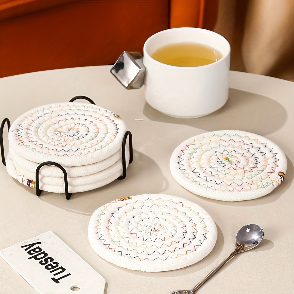 Round Coasters Acrylic Coasters For Drinks With Holder - Temu