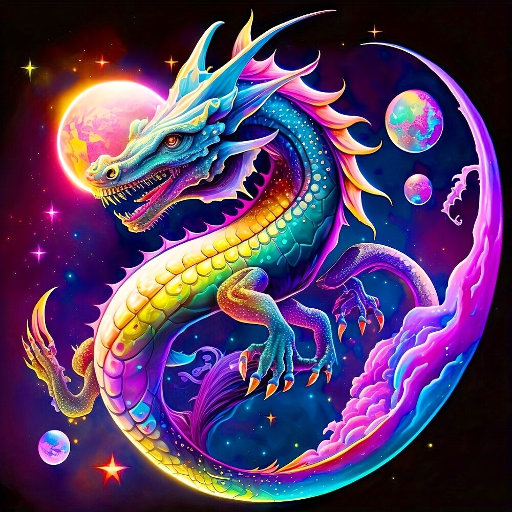 

Dragon Diamond Art Kit For Adults - 7.87x7.87in Round , Diy 5d Craft Set For Home Wall