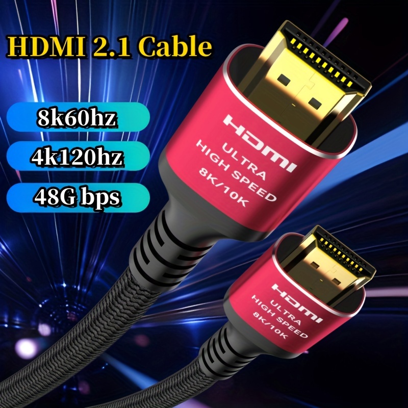 HDMI2.1 8K60hz 4K120hz Hdmi2.1 Data Cable 8K HD Cable Computer TV  Projection Cable PS5 Braided Pure Copper Hdmi Cable
