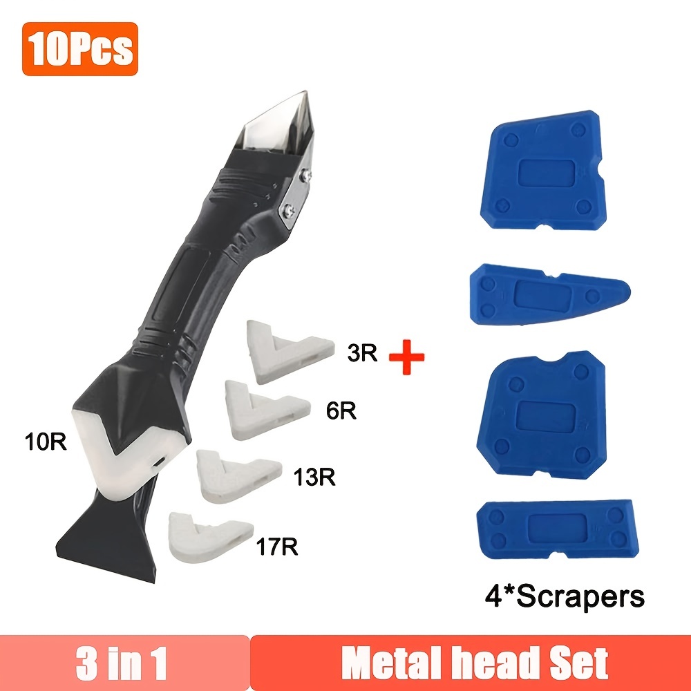 5 In 1 Silicone Scraper Sealant Smooth Remover Tool Set Caulking Finisher  Smooth Grout Kit Floor Mould Removal Hand Tools Set