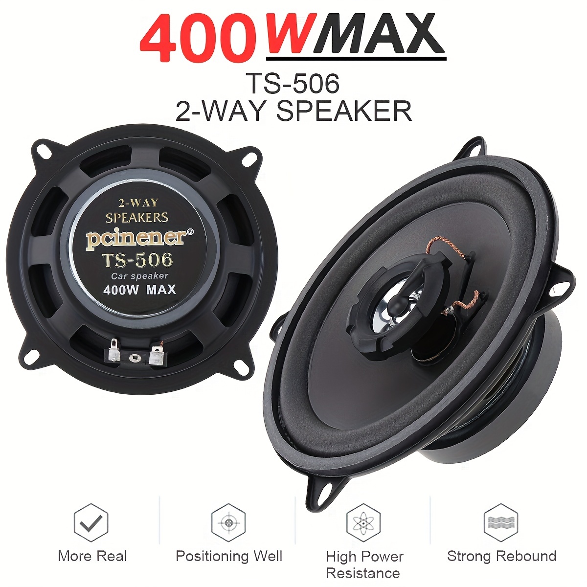 W/vis haut-parleur coaxial durable facile à installer gamme