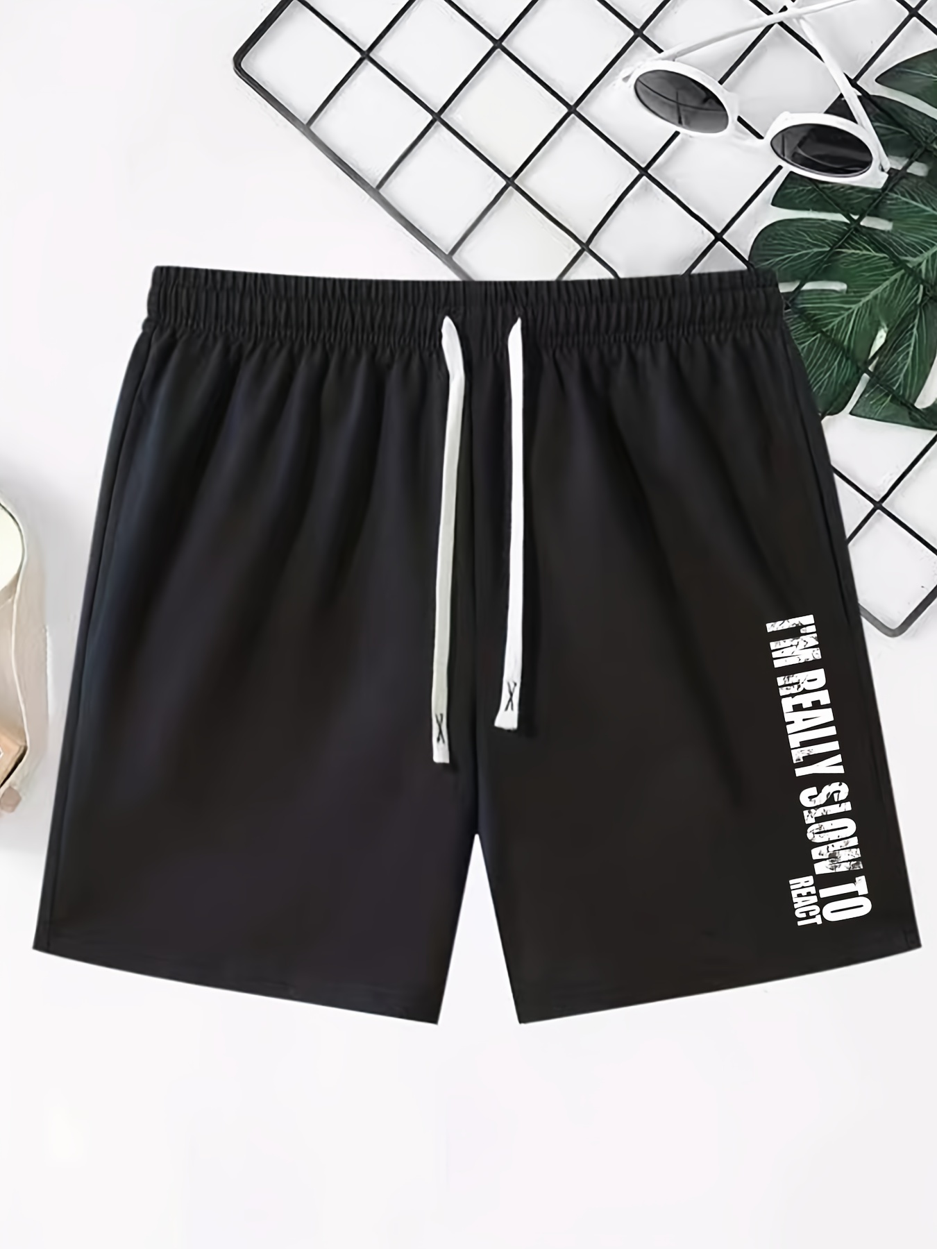 Plus Size Mens Streetwear Shorts Friends Forever Letters Print Drawstring  Stretchy Short Pants For Comfort Casual Chic Style Summer Clothings Mens  Fashion Outfits, Buy More, Save More