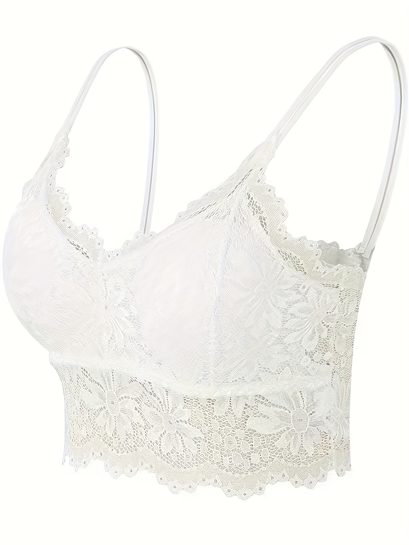 Floral Lace Scallop Trim Bralette