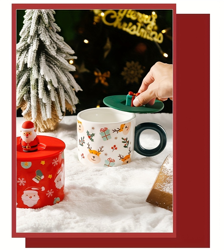 Taza De Cerámica De Alce De Navidad Para Una Sola Taza, Tazas Creativas  Lindas De Navidad, Tazas De Café De Pareja, Tazas Con Diseño De Copo De  Nieve