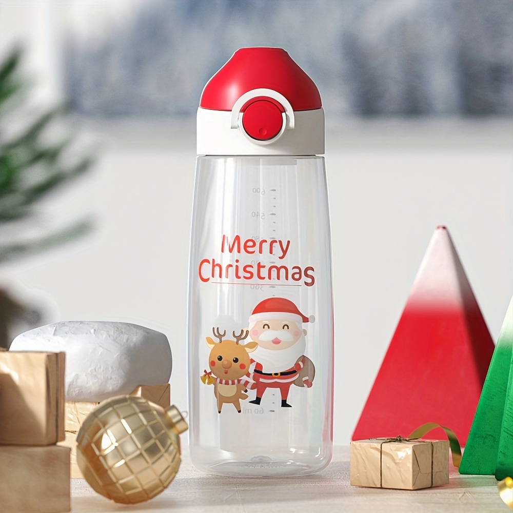 Christmas Sports Water Bottle Cute Xmas Tree Water Cups - Temu