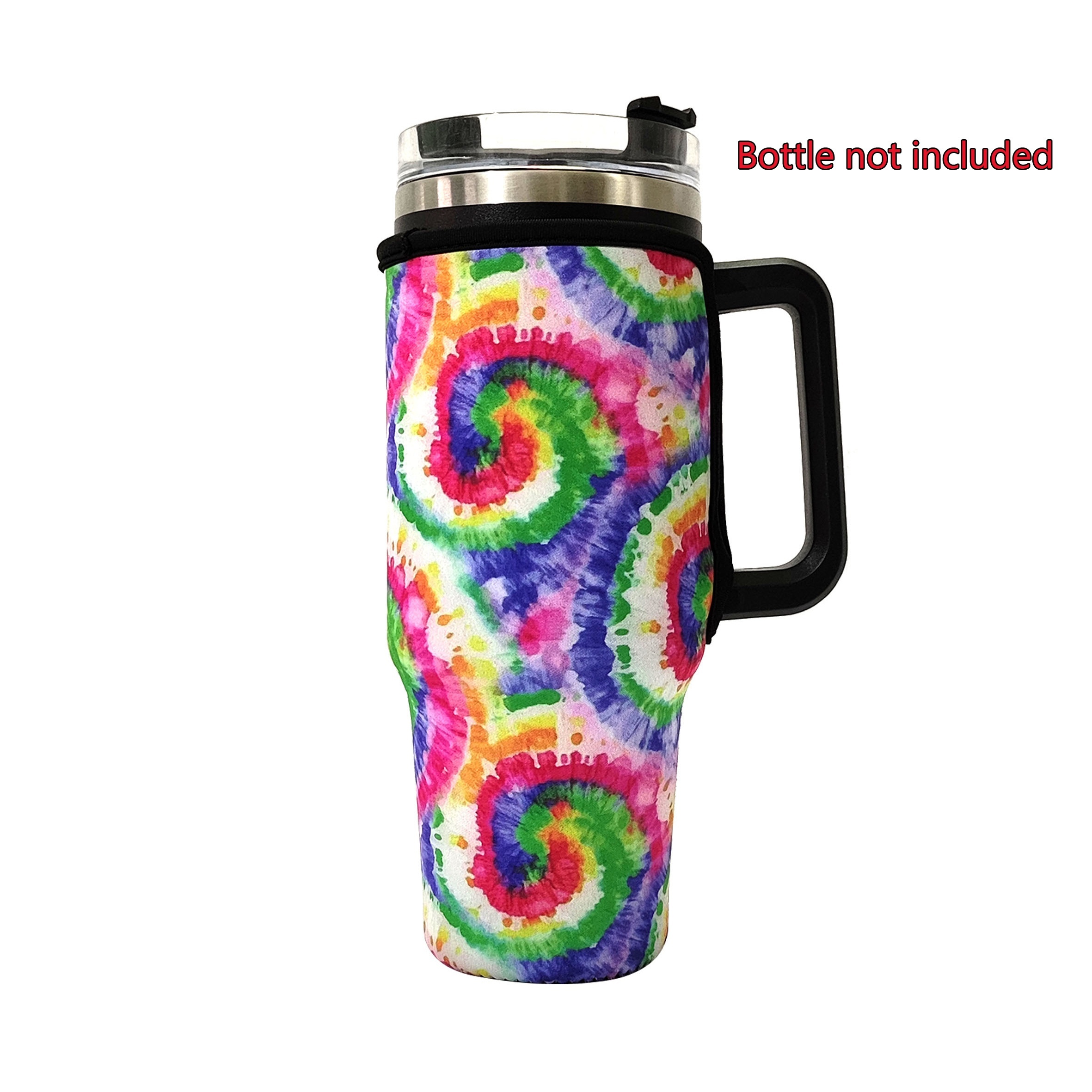 Insulated Tumbler With Handle And Tie Dye Design - Reusable Vacuum