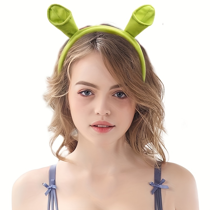 

Green Headband With Ears, Cute Decorative Hair Hoop, Valentine's Day Easter Theme Cosplay Party Hair Accessories