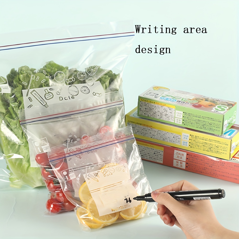 Reusable Food Storage Bags, Double Rib Fresh-keeping Bags, Fruit And  Vegetable Freezer Bags, Thickened Sealed Bags, Refrigerator Sub-packaging  Dense Bags, Extractable Food Bags, Kitchen Supplies - Temu