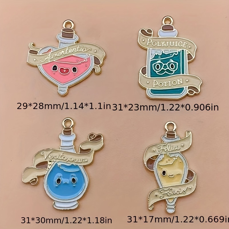 8pcs alloy enamel bottle charms pendant jewelry making diy Temu