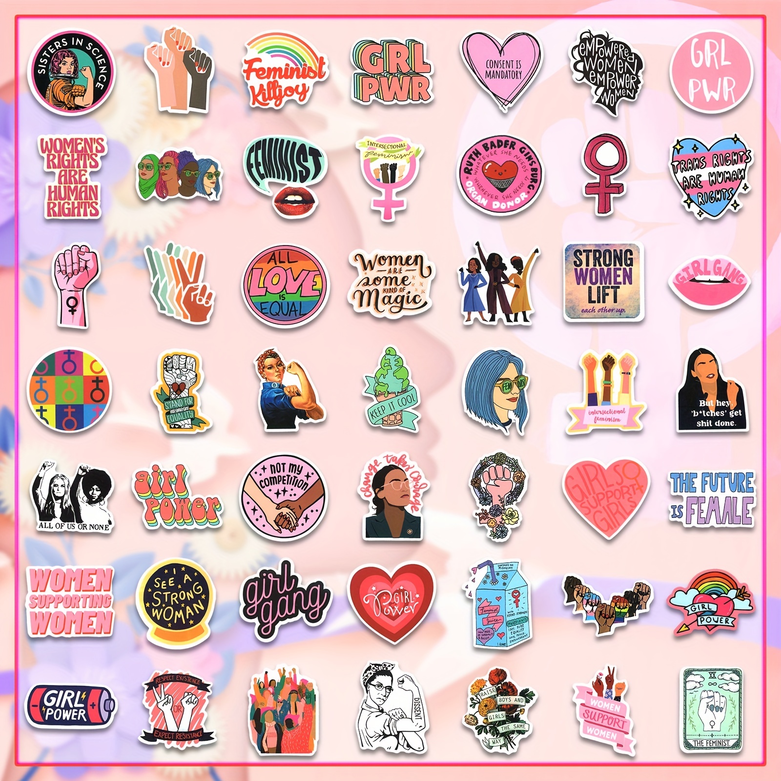 Feminist Stickers Waterproof Pvc Vinyl Stickers For Laptop - Temu