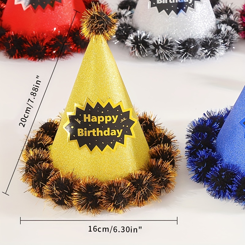 10pcs Gorro Cumpleaños Bola Pelo Decoración Cumpleaños - Temu Chile