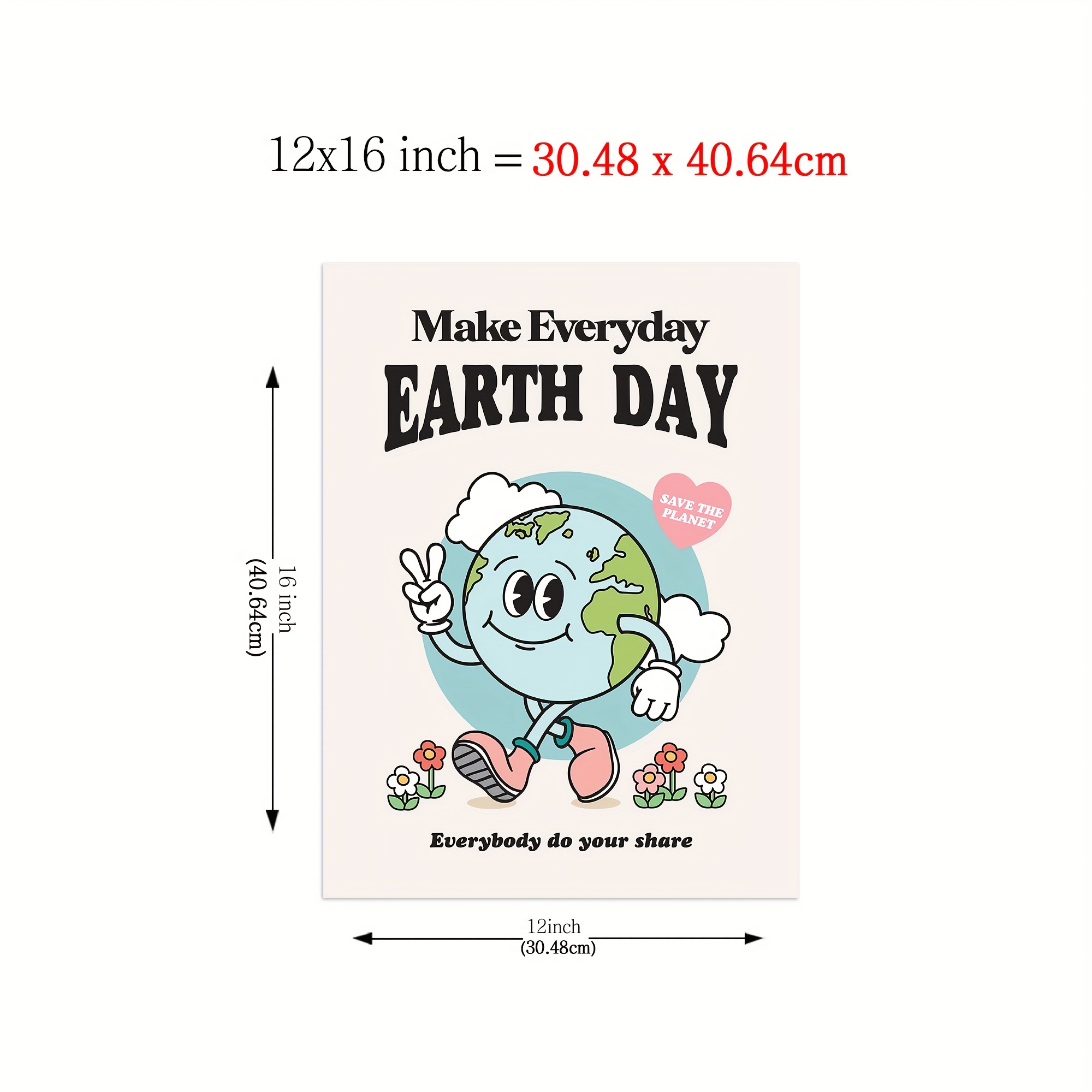 Vintage Earth Poster Wall Art Retro Environmental Poster